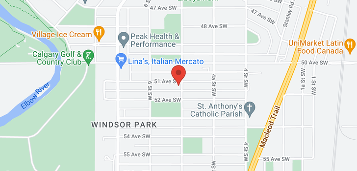 map of 603 51 Avenue SW